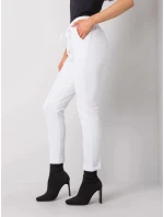Bílé dámské látkové kalhoty typu chino (3589.07X)