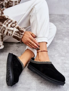 Dámské semišové pantofle s kožíškem černá Buffie