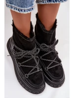 Dámské sněhule s šněrováním Černé Isalisse