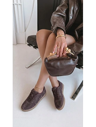 Dámské kožené semišové tenisky Vinceza 7933 čokoládové