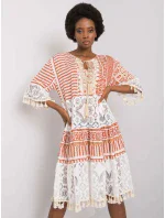 Šaty DHJ SK 13567.41P tmavě oranžová Šaty DHJ SK 13567.41P tmavě oranžová