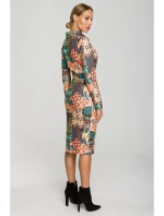 M706 Šaty s rukávy, límečkem a potiskem - model 3