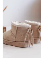 Dětské zateplené sněhule s třásněmi, béžová Mikyla Dětské zateplené sněhule s třásněmi, béžová Mikyla