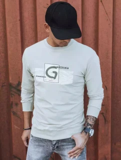 Pánská béžová mikina s potiskem FashionStreet BX5371