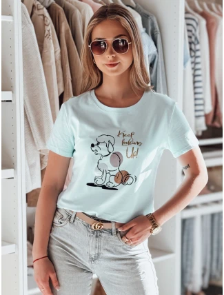 Dámské modré tričko LUMIFIT s pudlem FashionStreet RY2737
