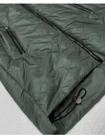 Lekka kurtka damska pikowana z kapturem Goodlookin khaki (B8588-11)