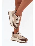 Dámské sneakers na platformě Big Star SS274002 HI-POLY SYSTEM Béžové