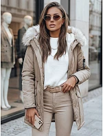 Dámská zimní bunda parka VIXEN béžová FashionStreet TY3873 Dámská zimní bunda parka VIXEN béžová FashionStreet TY3873