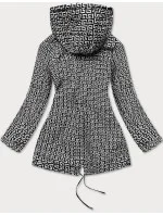 Tmavě modro-bílá dámská bunda parka 2 v 1 (W702)