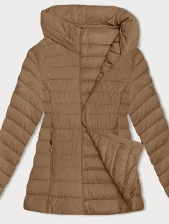 Dámská prošívaná bunda ve velbloudí barvě pro přechodné období (16M9109-84)