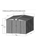 KOVOVÝ ZAHRADNÍ DOMEK NA NÁŘADÍ 312X257X202CM KOVOVÝ ZAHRADNÍ DOMEK NA NÁŘADÍ 312X257X202CM