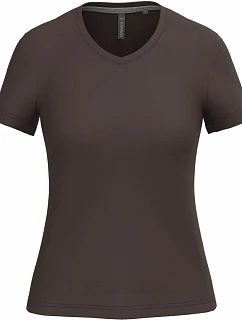 Kariban K 381 Dámské tričko s výstřihem do V 20.K381 chocolate