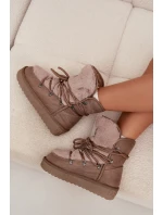 Dámské sněhule na platformě s kožešinou D.Franklin DFSH37022 béžové