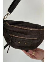 Hnědá kožená taška na opasek Romilly