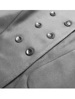 Šedý dámský kabát plus size s kapucí (2728) Šedý dámský kabát plus size s kapucí (2728)