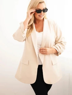 Dámská elegantní Plus Size sako béžová