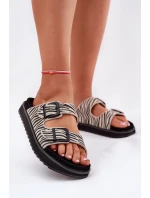 Semišové Dámské Pantofle S Přezkami D.Franklin DFSH405002 Zebra