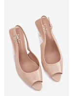 Dámské sandály na podpatku Béžové Sevina