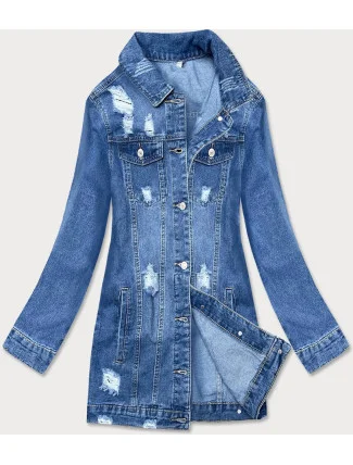 Dlouhá světle modrá dámská džínová oversize bunda (X-761) Dlouhá světle modrá dámská džínová oversize bunda (X-761)
