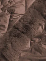 Hnědá dlouhá dámská prošívaná zimní bunda (fm11-3) Hnědá dlouhá dámská prošívaná zimní bunda (fm11-3)