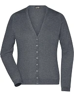 Daiber JN 660 Dámský pletený cardigan s výstřihem do V 02.0660 grey heather