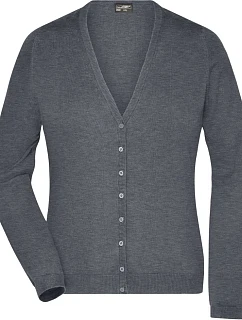 Daiber JN 660 Dámský pletený cardigan s výstřihem do V 02.0660 grey heather