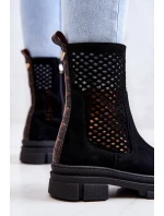 Kožené boty Workers Nicole Černá 2711