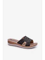 Pohodlné Dámské Žabky S Cyrkoniemi Inblu BV000037 Černé