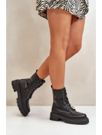 Dámské Eko Kožené Pracovní Boty S Připínáčky Černé Kristines