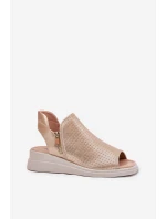 Dámské Sandály Na Klínu Zlaté Mevinette