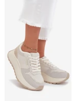 Zateplené dámské sneakersy na platformě Big Star SS274008 HI-POLY SYSTEM světle béžové Zateplené dámské sneakersy na platformě Big Star SS274008 HI-POLY SYSTEM světle béžové