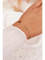 Náramek ze nerezové oceli se zlatými přívěsky Náramek ze nerezové oceli se zlatými přívěsky