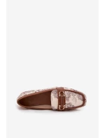Dámské vzorované mokasíny Evelora – béžovo/hnědé