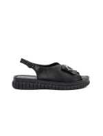 Krásné černé  sandály dámské bez podpatku