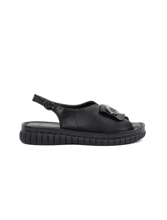 Krásné černé  sandály dámské bez podpatku