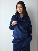 Dámská mikina Velour Rib Hoodie Admiral tmavě modrá - TRIUMPH Dámská mikina Velour Rib Hoodie Admiral tmavě modrá - TRIUMPH