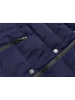 Tmavě modrá krátká vypasovaná dámská zimní bunda (5m770-215) Tmavě modrá krátká vypasovaná dámská zimní bunda (5m770-215)