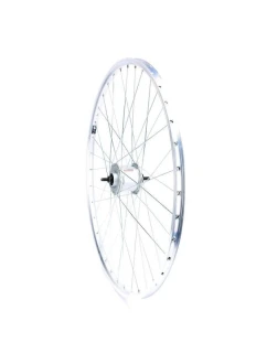 28PALCOVÉ PŘEDNÍ KOLO S NÁBOJI SHIMANO SE STŘÍBRNÝM RÁFKEM