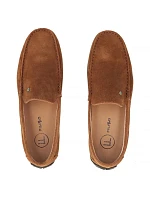 Pánské semišové kožené mokasíny polobotky camel Filippo MP923