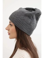 Dámská zimní čepice klasická s jemným vzorem K379 grafitová