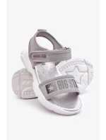 Dětské sandály na suchý zip Big Star LL374194 stříbrne Dětské sandály na suchý zip Big Star LL374194 stříbrne