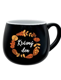KRÁSNÝ DEN (PODZIM) - černý keramický hrníček 300 ml
