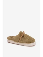 Kožešinové pantofle s mašličkou zelené Minella Kožešinové pantofle s mašličkou zelené Minella