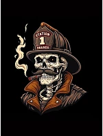 Pánské hasičské tričko s potiskem lebky NX054R