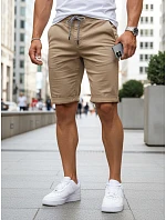 Pánské džínové šortky s lemem béžové FashionStreet SX2581