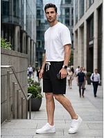 Pánské černé teplákové kraťasy FashionStreet SX2632