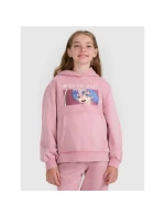 Dívčí nepruhovaná mikina s kapucí 4F 4FJRAW25TSWSF2294-54S