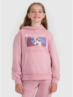 Dívčí nepruhovaná mikina s kapucí 4F 4FJRAW25TSWSF2294-54S