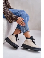 Lehká Kožená Sportovní Obuv Na Platformě Béžová Artiker 55C0554