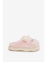 Dámské huňaté pantofle s motivem úsměvu – růžové Lexira